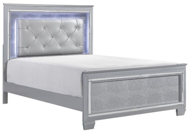 Homelegance® Allura Silver Full Panel Bed with LED Lighting-0