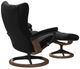 Stressless® by Ekornes® Customizable Wing Small Manual Reclliner and Ottoman with Signature Base-4