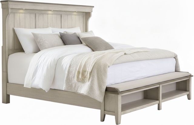 Liberty Furniture Ivy Hollow 3-Piece Dusty Taupe/Weathered Linen King Mantle Storage Bedroom Set-1