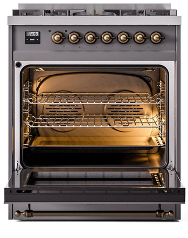 Ilve® Nostalgie II Series 30" Graphite Matte Pro Style Dual Fuel Range-3