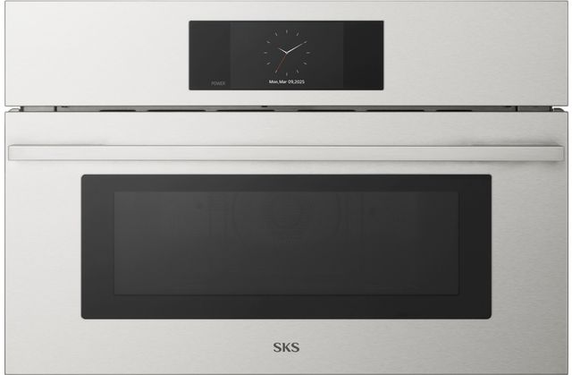 SKS Transitional Series 30" Satin Stainless Steel Built-In Microwave Electric Speed Oven-0