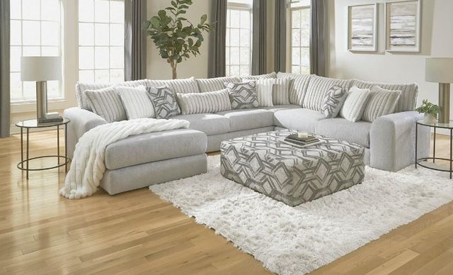 Inspired Home 928 3-Piece Mondo Silver U-Shape Sectional-1