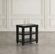 Jofran Inc. Urban Icon Glass Top Chairside Table with Black Base-1