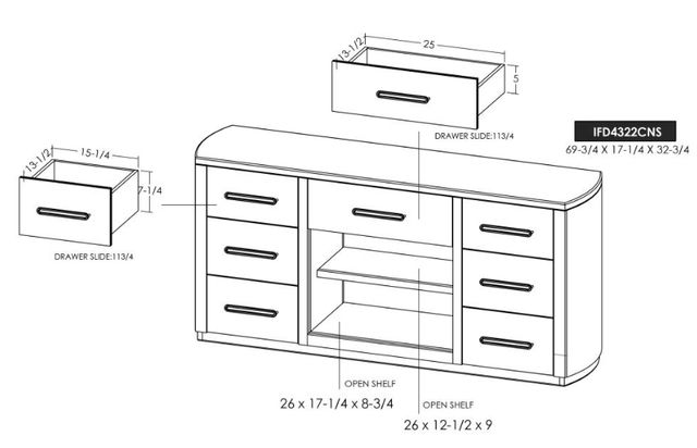 International Furniture Direct Balam Stained White 70" Console-2