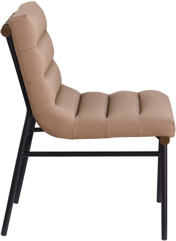 Meridian Furniture Burke Black/Tan Vegan Leather Dining Chair-2