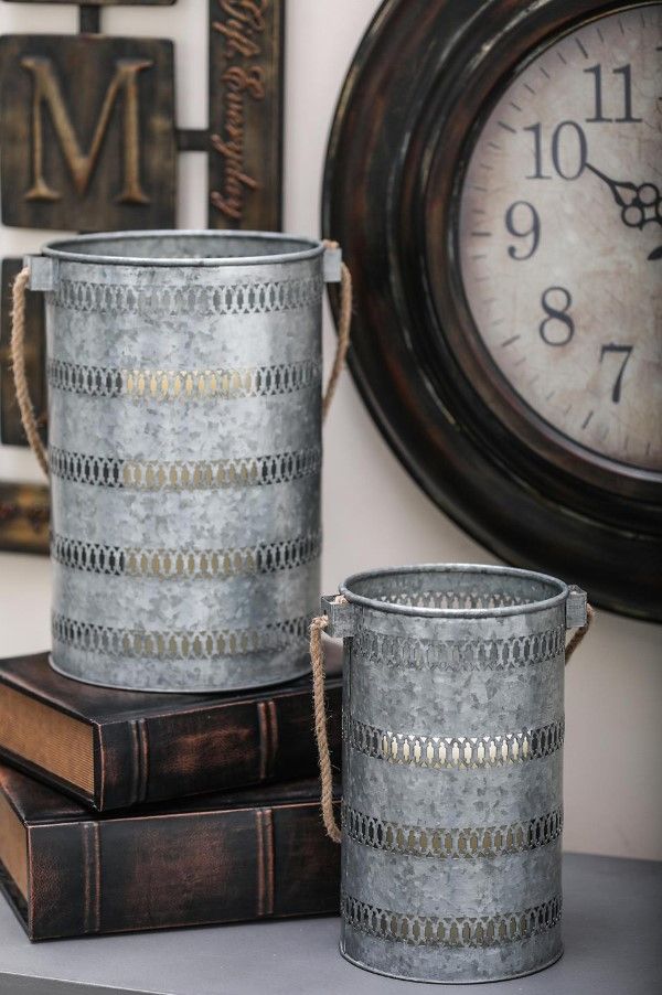 Deco Marche 2-Piece Gray Coastal Lantern Set-3