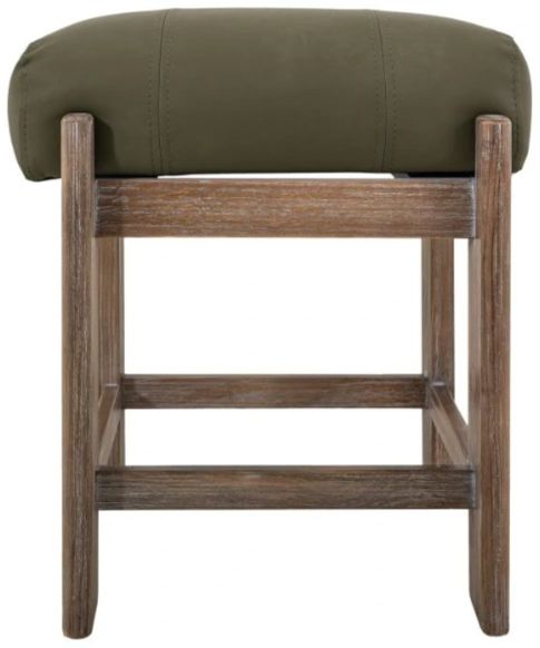 International Furniture Direct Balam Green/Stained White Accent Stool-1