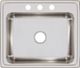 Elkay Lustertone® Classic Lustrous Satin 25" x 21-1/4" x 7-7/8" 3-Hole Single Bowl Drop-In Sink-1