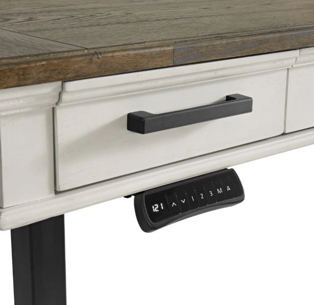 Intercon Drake French Oak/Rustic Gray Lift Desk-3