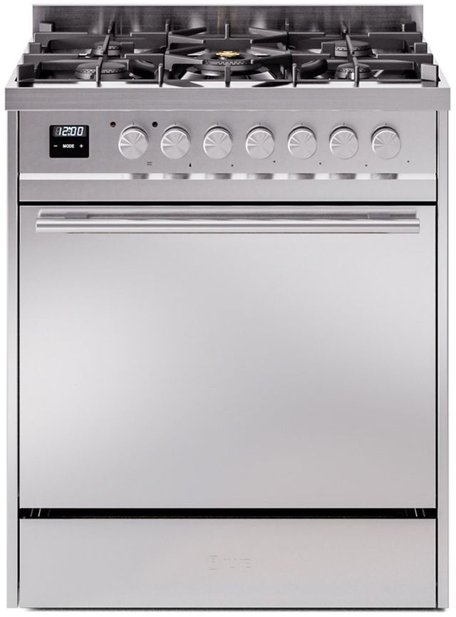 Ilve® Professional Plus II Series 30" Stainless Steel Pro Style Dual Fuel Range-0