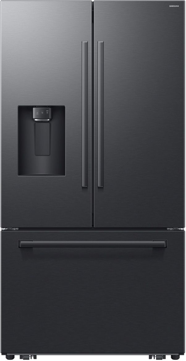 Samsung Bespoke AI 36" 29 Cu. Ft. Fingerprint Resistant Matte Black Steel French Door Refrigerator with Sphere Ice™-0