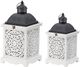 A & B Home 2-Piece Black/White Lanterns-0