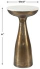 Uttermost® Torin White Indoor-Outdoor Drink Table with Antique Brass Base-2