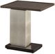 Universal Explore Home™ Lucia Otter Silver Side Table with Dark Walnut Base-0