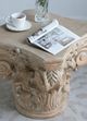 A & B Home Beige/White Washed Column Cap Pedestal-5