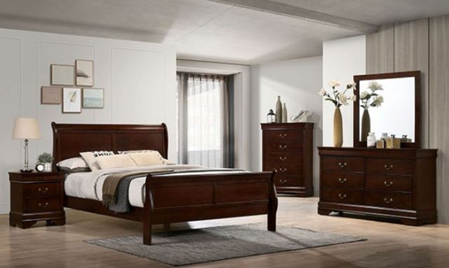 Furniture of America® Louis Philippe Dark Cherry Nightstand-1