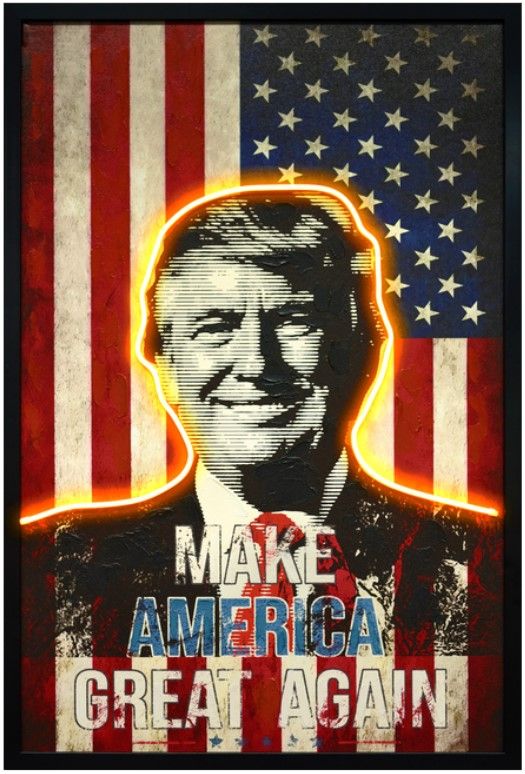 Classy Living Luminous Neon Patriotic Statement Wall Art-0