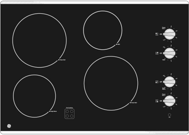 GE® 30" Stainless Steel Electric Cooktop-1