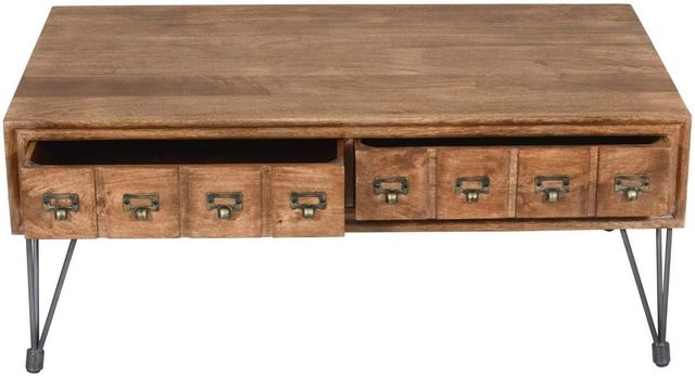 Jofran Inc. American Vintage Brown Coffee Table with Gray Base-3