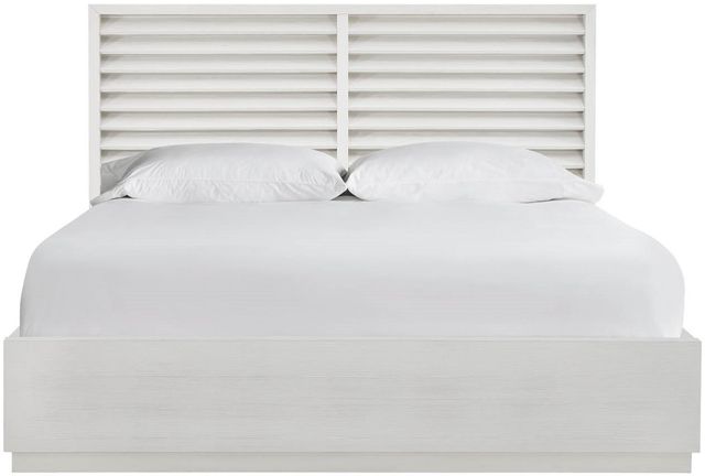 Universal Explore Home™ Oasis White Sandblasted Quartered Pine Shoreline Panel Storage Queen Bed-3