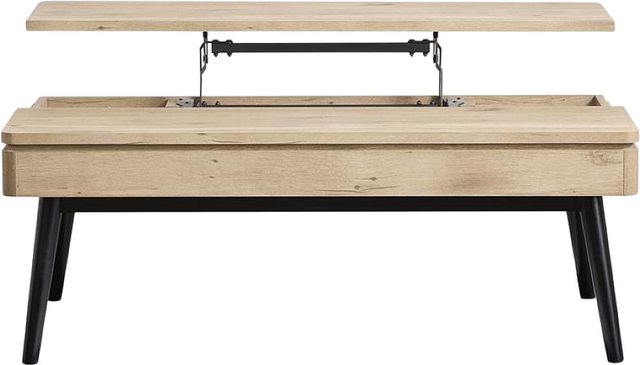 Magnussen Home® Fletcher Driftwood Lift Top Storage Cocktail Table with Black Base-3
