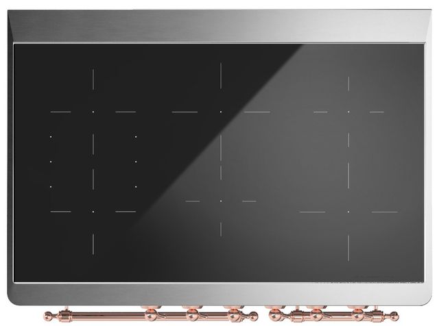 Ilve® Majestic III 40" Graphite Matte Pro Style Induction Range with Triple Glass Door and Copper Trim-3