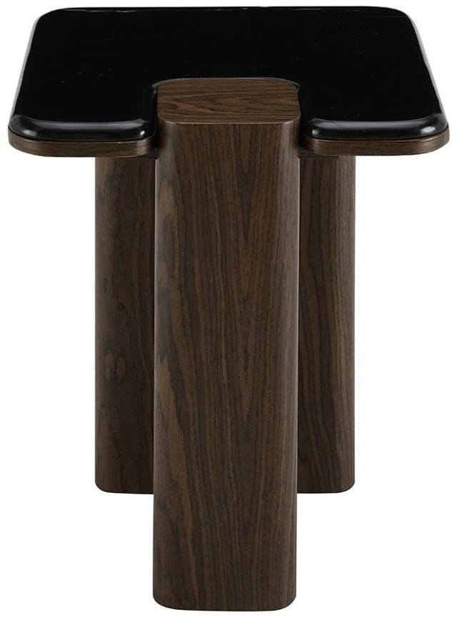 ACME Furniture Dana Natural Marble Top End Table with Dark Walnut Base-3