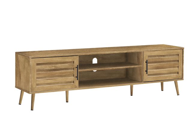 Monarch Specialties Inc. Walnut 72" Wood-Look TV Stand with 2 Doors-0