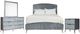 New Classic® Home Furnishings Kailani 4-Piece Gray California King Panel Bedroom Set-0