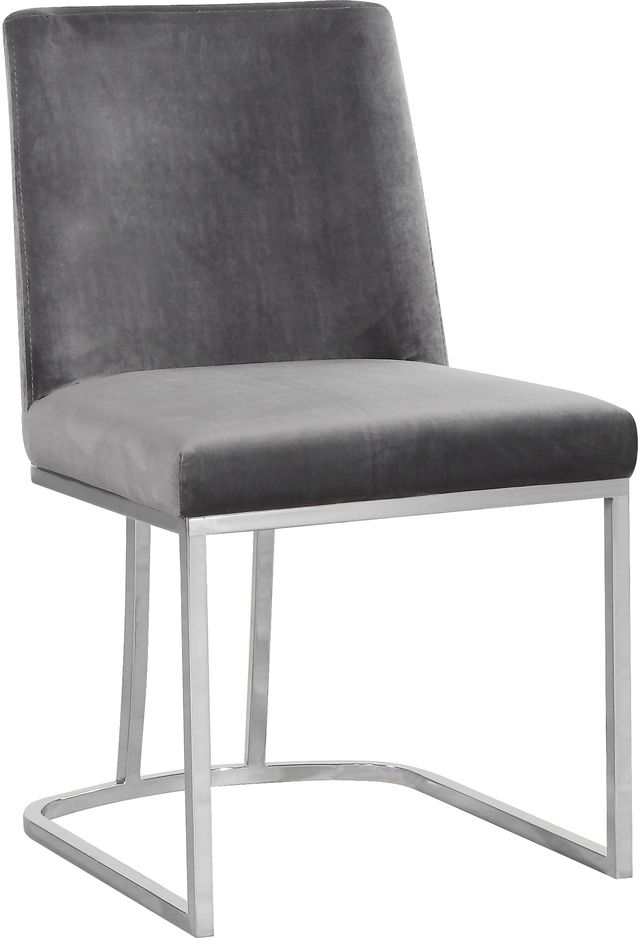Meridian Furniture Heidi Gray/Chrome Velvet Dining Chair-0
