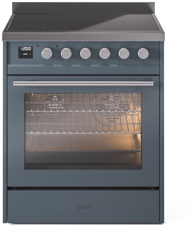 Ilve® Professional Plus II 30" Blue Grey Pro Style Induction Range-0