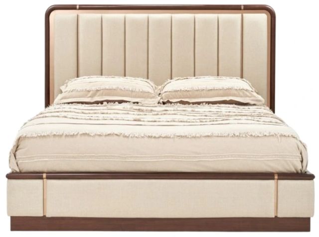 Michael Amini® Mason Park Umber King Platform Panel Bed with Lift Mechanism and Slats-1