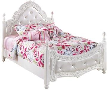 Signature Design by Ashley® Exquisite 5-Piece White Full Poster Bed Set-1