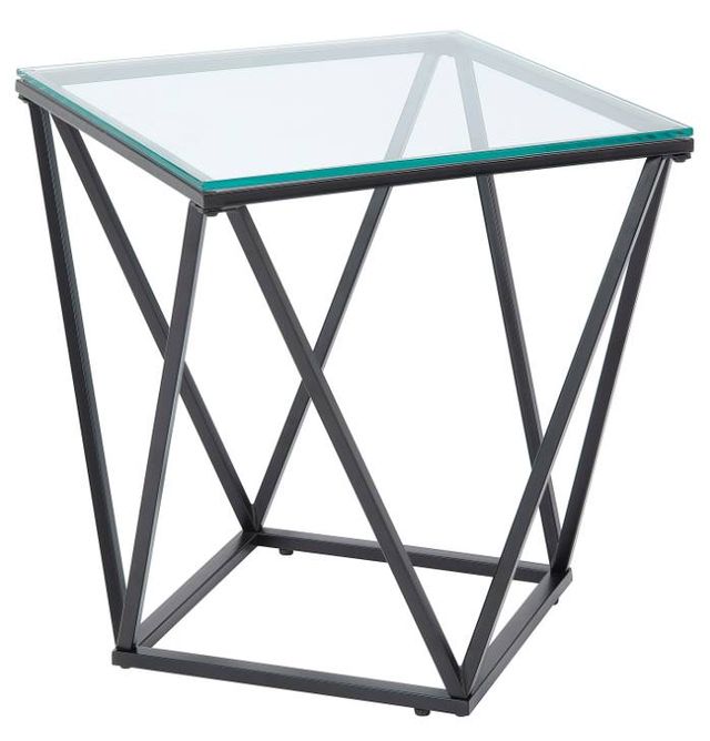 Mazin Furniture Kalia Glass Top End Table with Gray Base-0