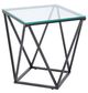 Mazin Furniture Kalia Glass Top End Table with Gray Base-0