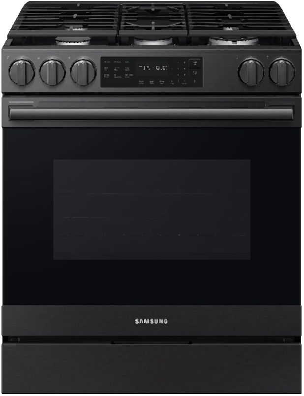 Samsung Bespoke Smart 30'' Fingerprint Resistant Matte Black Stainless Steel Gas Slide In Gas Range-0