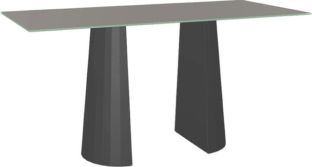 Amisco Customizable Gemma 84" Rectangular Bar Height Pub Table with 0.5" Taupe Glass Top-0