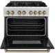 ZLINE Autograph Edition 36" Satin Stainless Steel Pro Style Dual Fuel Range with Black Matte Door-1