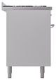 Ilve® Nostalgie II Noblesse 60'' White Pro Style Dual Fuel Range with Chrome Trim-2