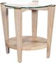 Bassett Mirror Dunes Glass Top End Table with Bleached Oak Frame-0