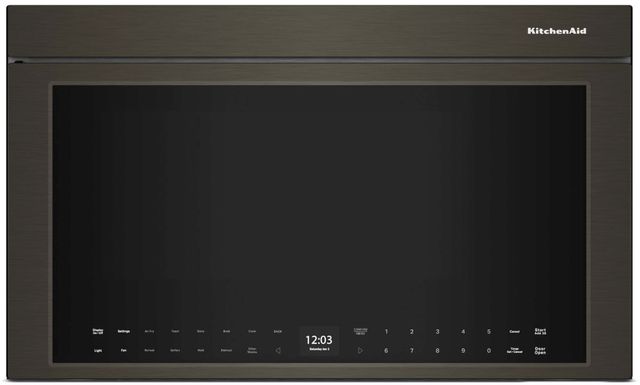 KitchenAid® 1.1 Cu. Ft. Black Stainless Over The Range Microwave-0