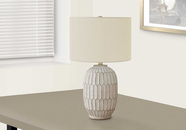 Monarch Specialties Inc. 24"H Cream Resin Table Lamp-4