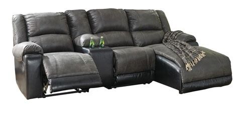 Signature Design by Ashley® Nantahala 4-Piece Slate Reclining Right-Arm Facing Sectional and Chaise-1