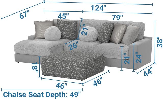 Jackson Furniture Canyon 3-Piece Gray/Platinum/Zinc Left-Arm Facing Sectional and Ottoman-2