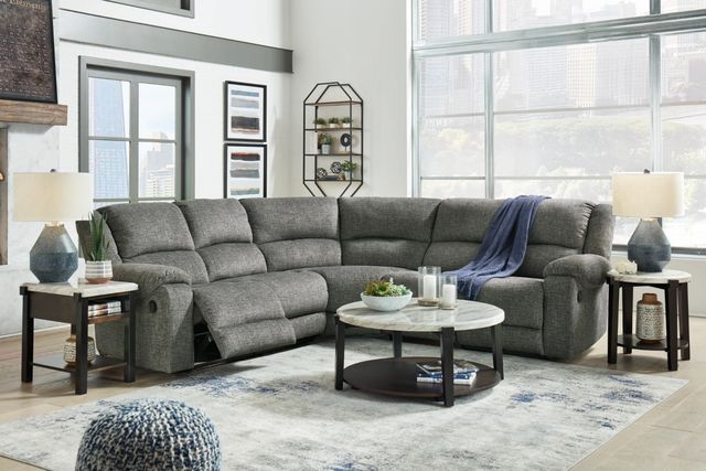 Signature Design by Ashley® Goalie 5-Piece Pewter Reclining Sectional-3
