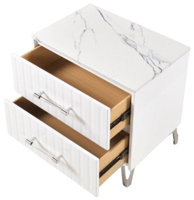 Homelegance® Ripple High Gloss White Nightstand-4