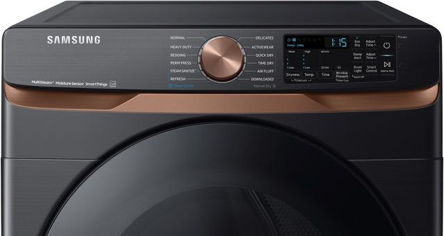 Samsung 7.5 Cu. Ft. Smart Brushed Black Front Load Gas Dryer with Steam Sanitize+ and Sensor Dry-4