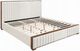 ACME Furniture Kaleea Beige/Walnut Eastern King Upholstered Panel Bed-0