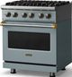 Viking® 5 Series 30" November Sky Pro Style Dual Fuel (NG) Range with Brushed Brass Trim-3