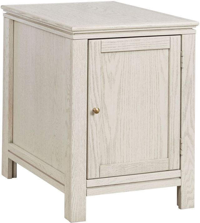 aspenhome® Sandro Brushed White Chairside Table with Door-0